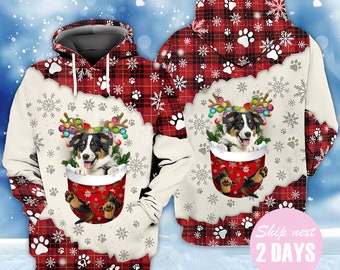 Beagle - Just A Girl Who Loves Christmas And Dog 3D Hoodie, All Over Printed Sweatshirt, 3D Hoodie, Casual Sweater, Winter Hoodie