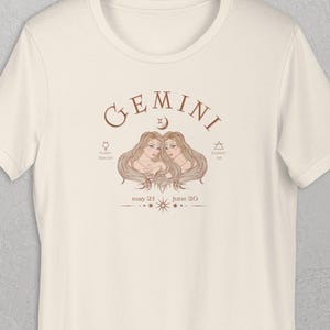 Gemini Zodiac T-shirt, zodiac sign Twins shirt, Women&#39;s astrological t-shirt, Gemini Horoscope Tee, Birthday Gift for Gemini