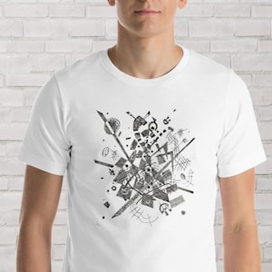 Abstract Art graphics Unisex t-shirt, graphic drawing Kandinsky Tee Shirt, Small Worlds Kandinski shirt, Fine Art t-shirt