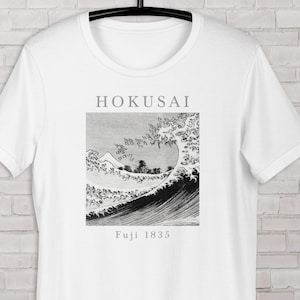 Japanese Art T-shirt Hokusai One Hundred Views of Mount Fuji 1835, Vintage Illustration of Mount Fuji tee