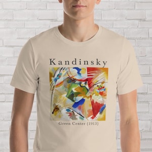 Fine Art t-shirt, Wassily Kandinsky Painting - Green Center, Modern art shirt watercolor, Abstract art graphics, Gift for Her, Gift for Him