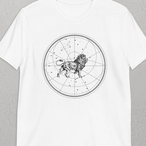 Leo T-Shirt, Zodiac Sign Leo graphic shirt, Lion tee, constellation Leo tee, constellation map Leo shirt, Astrology gift, Leo birthday gift