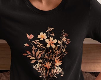 Blumen Shirt, Aquarell Pastell zarte Blumen T-Shirt, Wildblumen T-Shirt, Damen Cottagecore Shirt, Geschenk für sie Floral Shirt Natur T-Shirt