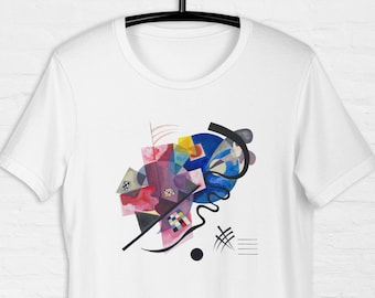 Unisex t-shirt graphics Wassily Kandinsky Yellow Red Blue, Fine Art T-Shirt, Abstract art tee, Geometric, Gift for Her, Gift for Him