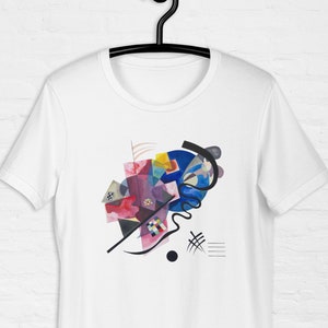Unisex t-shirt graphics Wassily Kandinsky Yellow Red Blue, Fine Art T-Shirt, Abstract art tee, Geometric, Gift for Her, Gift for Him