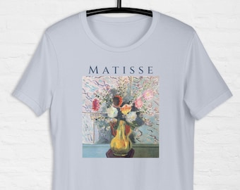 T-shirt Henri Matisse Stilleben Gul Vas med Blommor, Blomsterkonstverk T-shirt, Konstkläder Blomteckning, Estetisk Gåva För Konstälskare
