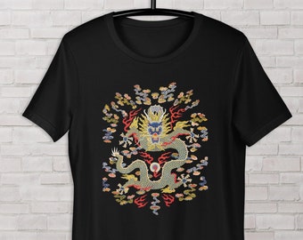 Dragon Unisex T-Shirts, Vintage Art drawing Dragon t-shirt, Chinese empress's dragon 18-19th century, retro dragon graphic tee gift