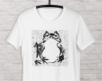 Frog Artwork t-shirt Vintage Japanese Art by Getsuju, Graphic illustration 18th-19th century, Classic White unisex T-shirt 100% Cotton