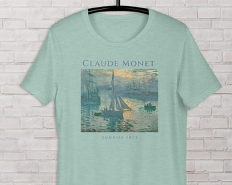 Claude Monet Sunrise T-Shirt, French Impressionism, Famous Artist Painting print Marine shirt, Classical Tee, Fine Art Lover Gift Clothing