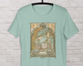 Jugendstil-T-Shirt, Ilsee Princesse de Tripoli (1897) Druck von Alphonse Mucha moderne Bilder T-Shirt, Kunstliebhaber Geschenk Unisex-T-Shirt