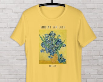 Camiseta Irises de Vincent van Gogh, Flores Van Gog, Camisa de regalo de arte para amantes del arte, camisa de pintura famosa, Ropa estética, Camiseta de bellas artes
