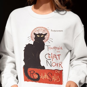 Vintage Tournee Du Chat Noir Black Cat French T Shirt Vintage Tournee Du Chat Noir Black Cat French T Shirt