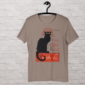 Black Cat t-shirt, Art Nouveau Style shirt by  Theophile Alexandre Steinlen, Chat Noir de Rudolphe Salis 1896, vintage French Iconic poster