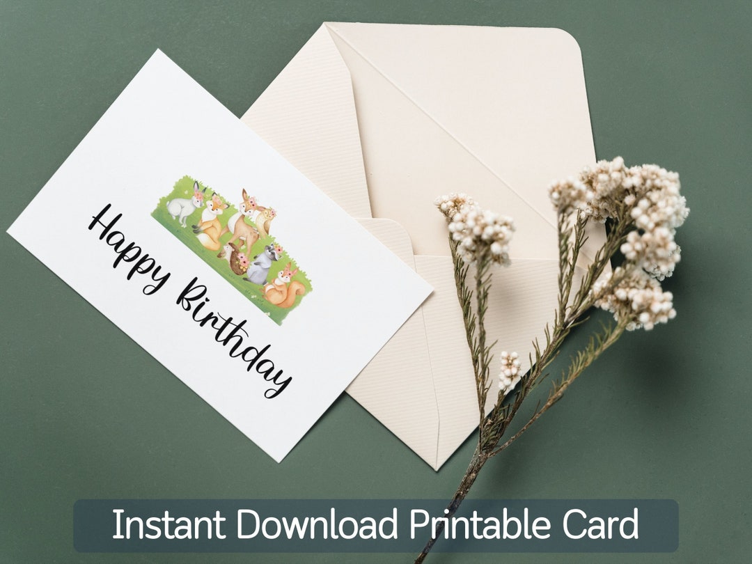 Printable Birthday Card Instant Download DIY Card Personalized Birthday ...