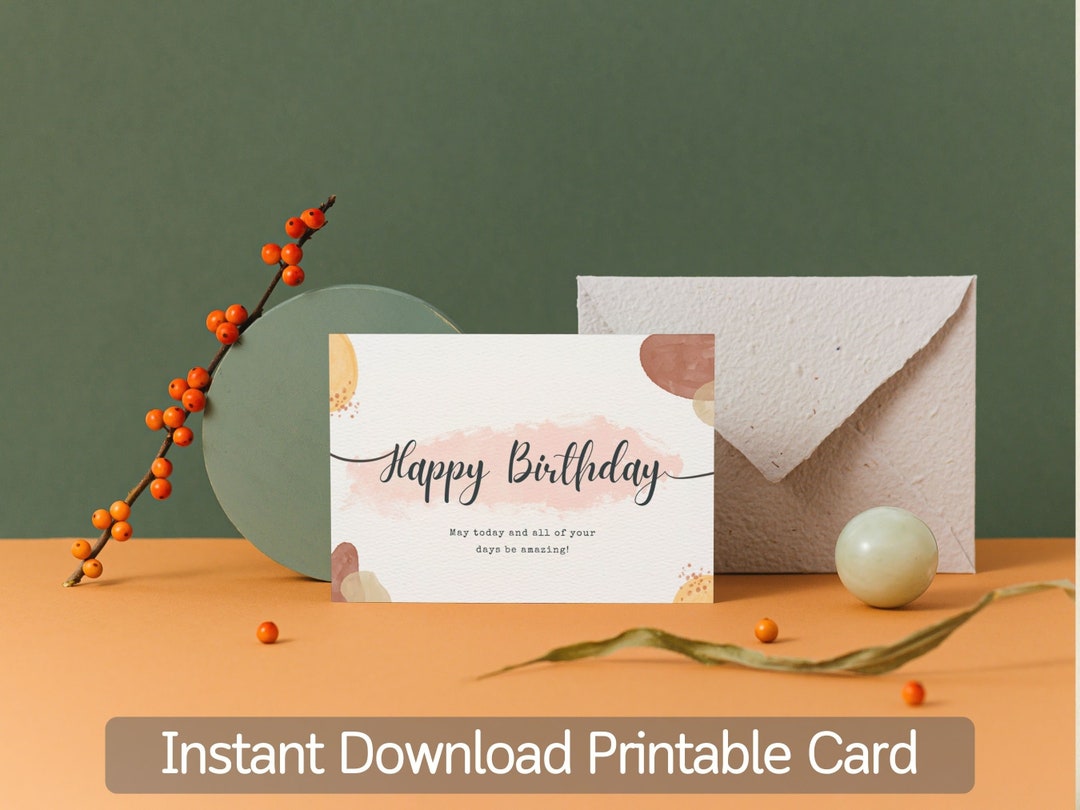Printable Birthday Card Instant Download DIY Card Personalized Birthday ...