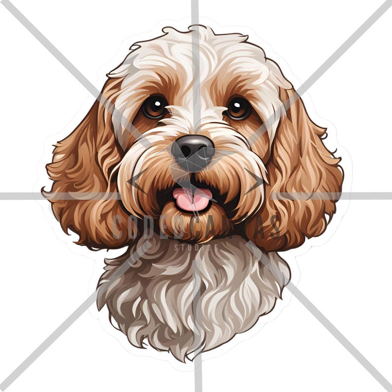 Cockapoo Dogs 20 Digital PNG Clip Art Sticker Style Images for Personal ...