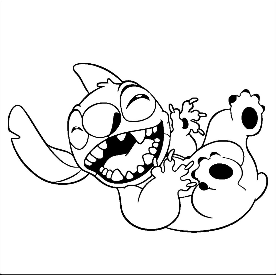 Disney Stitch Laughing Stitch Sticker Decal Etsy