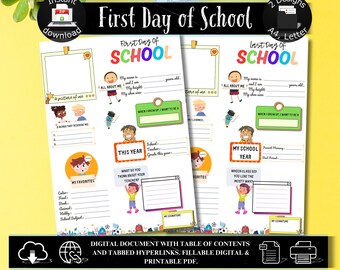 Back to School Interview, First Day of School Activity, Printable ...