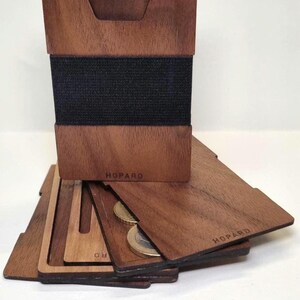 Rolling Tray + Holz Portemonnaie für Herren & Frauen | dünne Börse/Brieftasche | Visitenkartenhalter/slim wallet aus Nussbaum