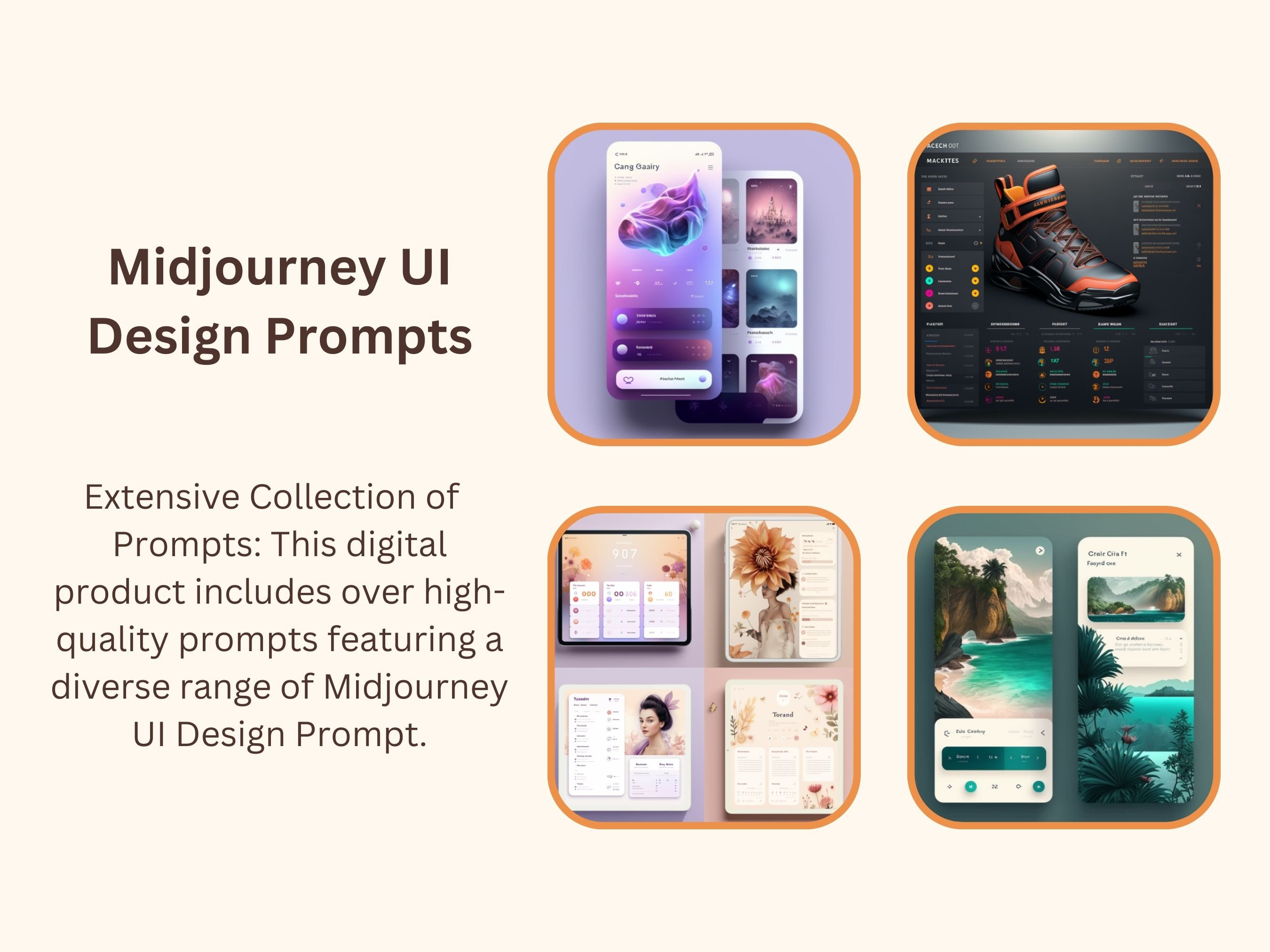 70 Midjourney Prompts for UI Design AI Art Midjourney - Etsy Australia