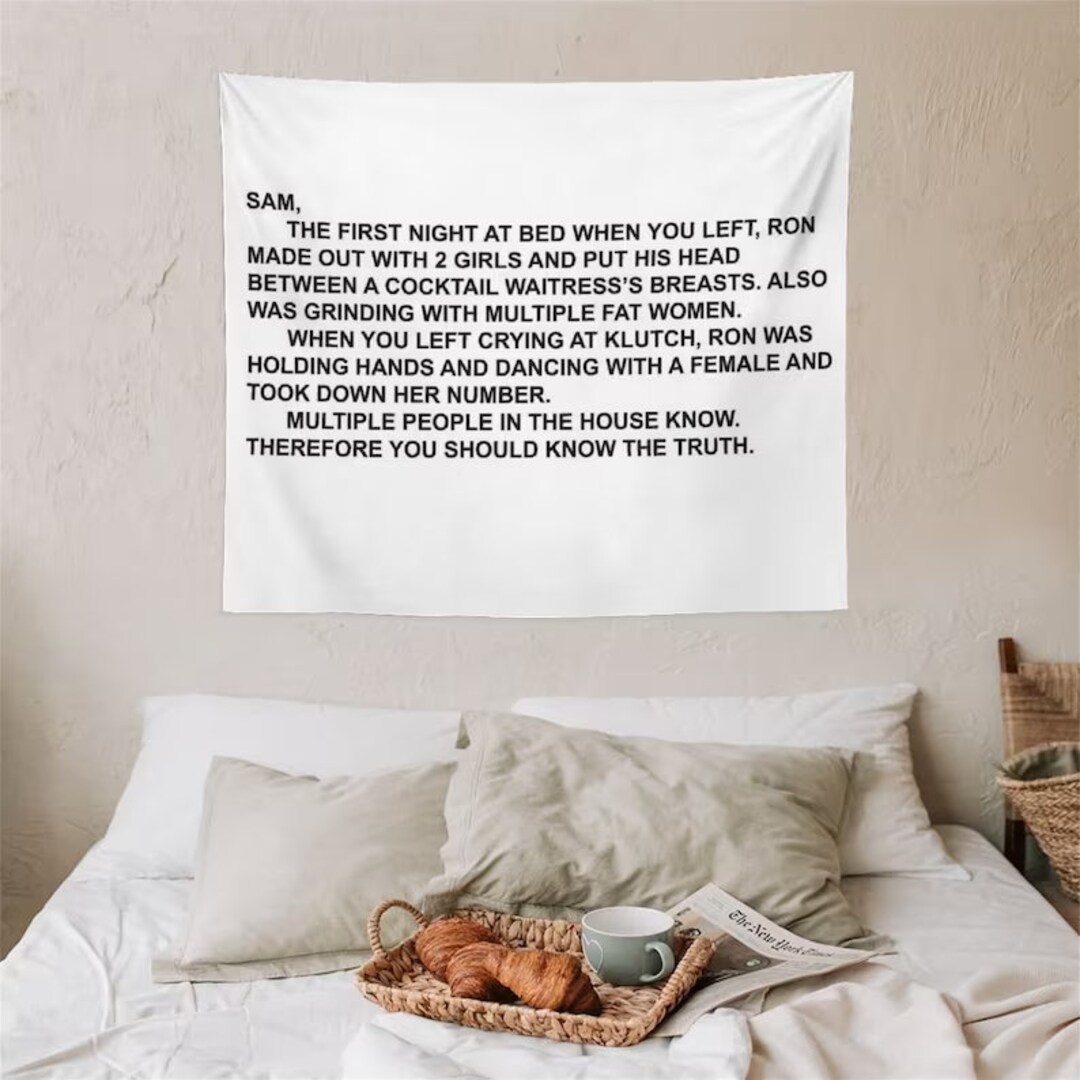 Jersey Shore Letter to Sammi Meme Tapestry Funny Meme Tapestry Etsy