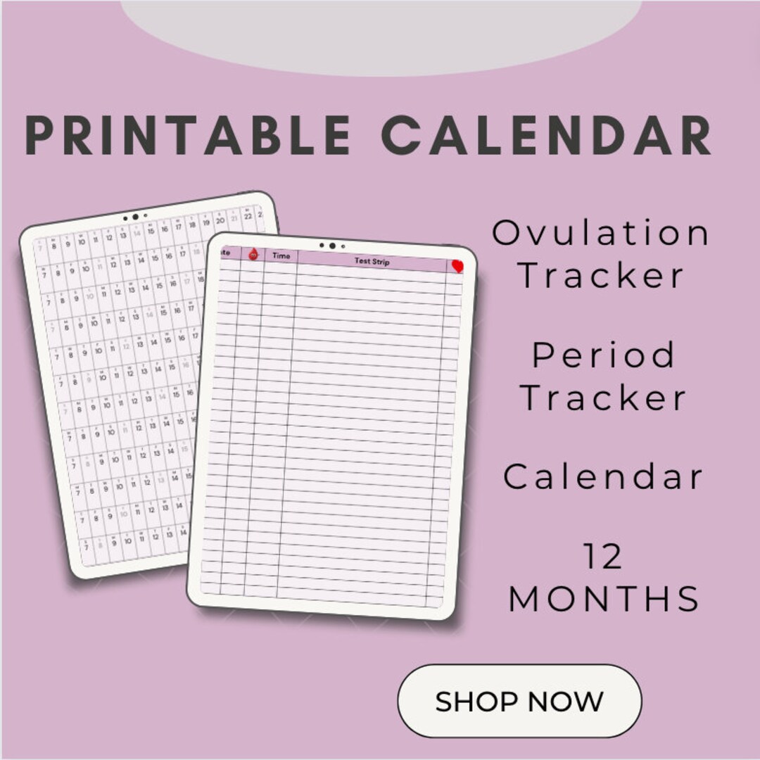 Fertility Planner Printable Ovulation Tracker Period Tracker Fertility Women Calendar Pregnancy ...