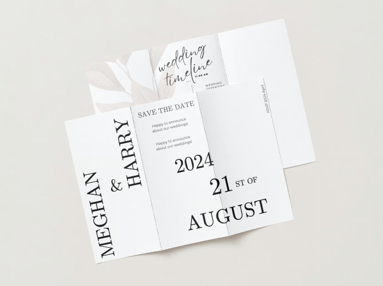 Exclusive Wedding Invitation Template Editable Minimalist Wedding ...