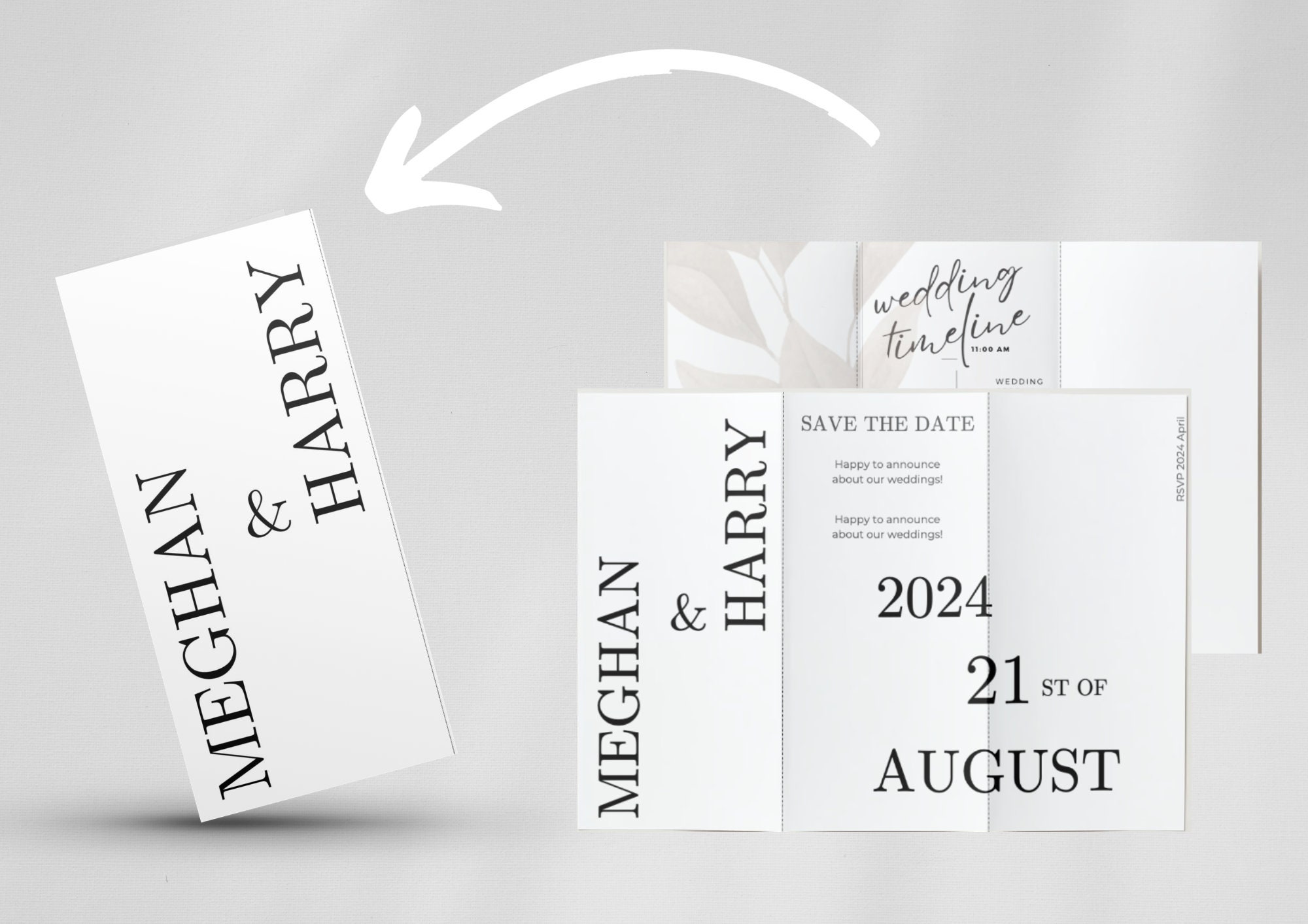 Exclusive Wedding Invitation Template Editable Minimalist Wedding ...