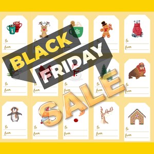 Christmas tags printable, Christmas gift tags, holiday favor tags, Santa Claus Tag, Holiday gift tag, Christmas tag download template