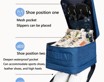 Travel Shoe Bag with Large Capacity and Trolley Luggage Holder - Multiple Color Options