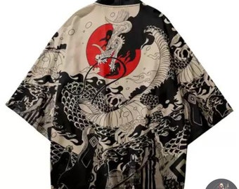 One Piece Wano Haori da uomo, Haori giapponese, Kimono, Haori, Abbigliamento giapponese, Kimono Haori, Stampa giapponese Kimono, One Piece Dragon Haori