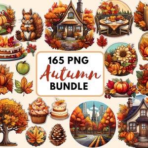 Bundle de cliparts Automne effet stickers
