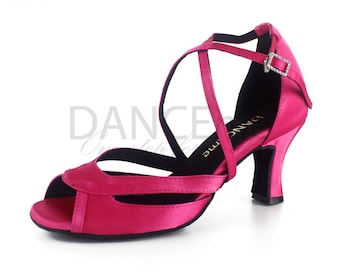 Pink Satin Latin Dance Shoes For Women | Salsa Shoes | Kizomba Shoes | Bachata Shoes | Prom Shoes | Latin 7 cm Ballroom | Dancefloor Shoes