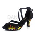 Black Latin Dance Shoes: Colorful Salsa Bachata Dancefloor Shoes