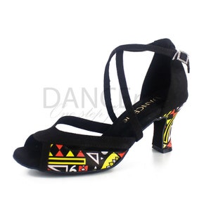 Black Latin Dance Shoes For Women | Colorful Latin Dance Shoes | Salsa Shoes | Ladies Latin Shoes | Bachata Shoes | Dancefloor Shoes