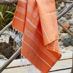Classic Pattern Light Hammam Towel in Orange