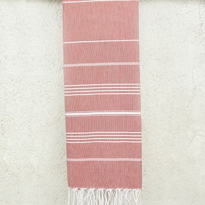 Classic Pattern Light Hammam Towel in Burnt Orange