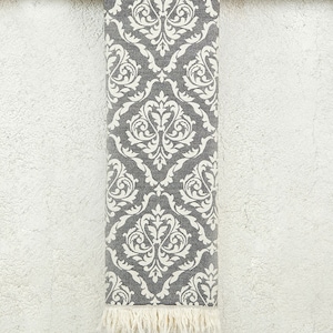 Ethnic Pattern Dark Gray Hammam Towel