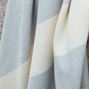 Diamond Pattern Gray Hammam Towel