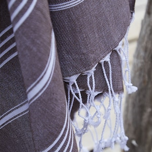 Classic Pattern Light Hammam Towel in Brown