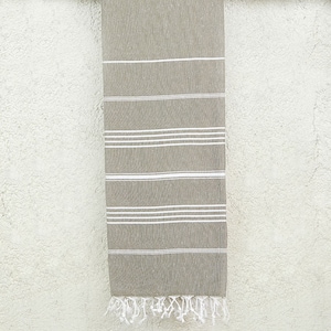 Classic Pattern Light Hammam Towel in Gray