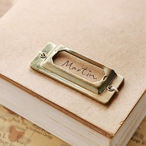 Midori Brass Label Plate, Midori Brass Clip Label, Notebook Brass Plate, Laptop Accessories, Graduation Gifts, Travel Gifts