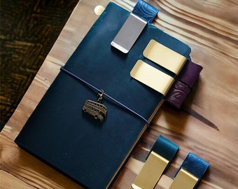 Brass Pen Clip Holder: Leather Traveler's Notebook Accessory