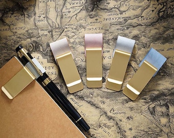 Leather Pen Clip with Brass Holder: Traveler's Notebook Accessory