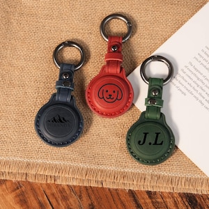 Personalized Leather AirTag Keychain, Key Fob End of Year Teacher Gift, Teacher Appreciation Gift, Farewell Gift for Colleague Coworker