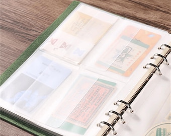 A5 Binder Pocket Pouch, PVC 6-Ring Budget Binder Cash Envelope, Refillable Planner Wallet Insert, Planner Organizer