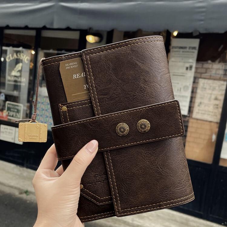 Notebook Rivet Images Elegant A6 Refillable Leather Notebook With Card Slots and Pen Holder ...
