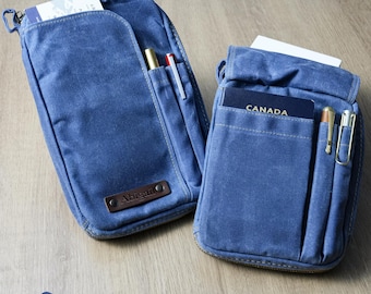 Handgemachtes Canvas Traveler's Notebook: A5/A6 Lose-Blatt-Planer & Reisepasshülle