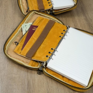 Handmade Canvas Zipper Organizer: A5/A6 Travel Notebook Wallet