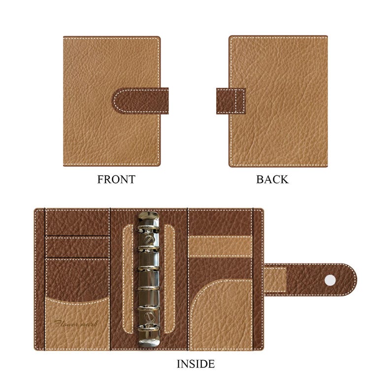 A6 Leather Portfolio Binder, A6FC Organizer Folder, Gift for Teacher